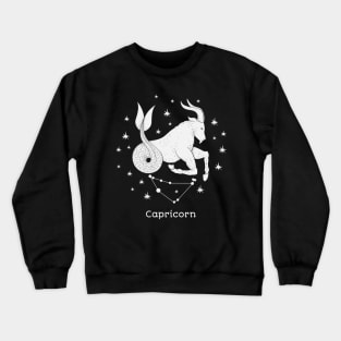 A zodiac sign test, Zodiac Capricorn, Black and White Crewneck Sweatshirt